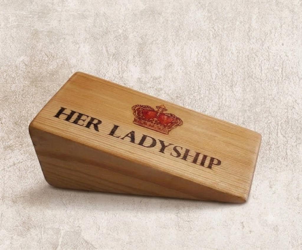 Personalised Wooden Door Stop Wedge