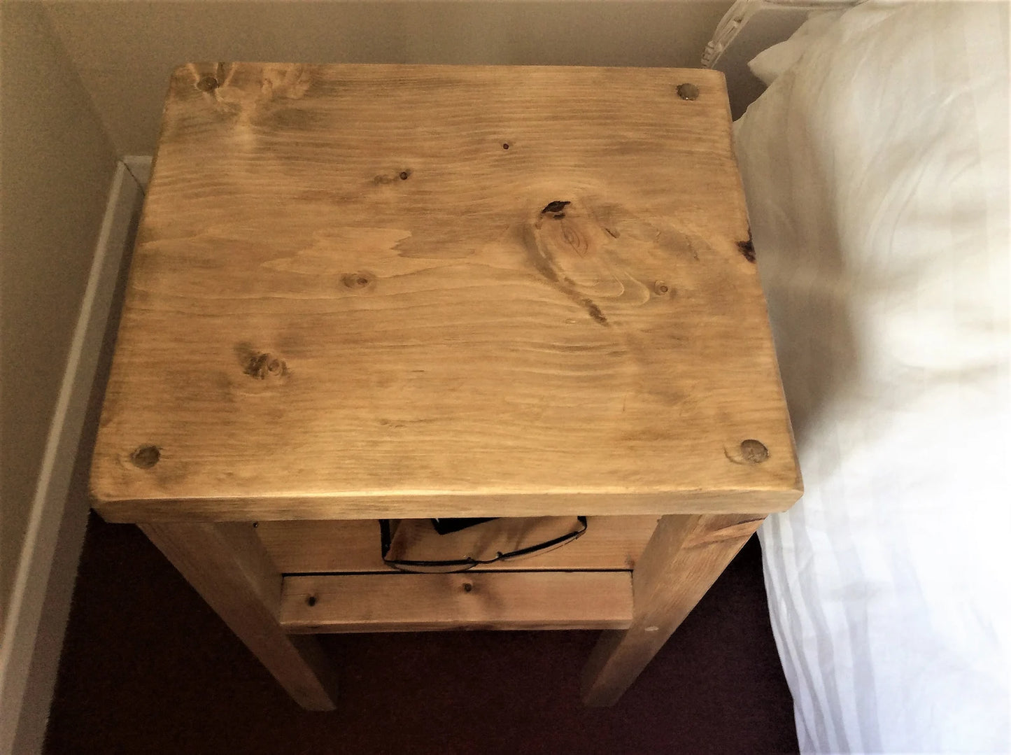 CAUNTON Compact Rustic Bedside Table