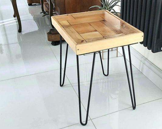 Wooden Mosaic Side Table
