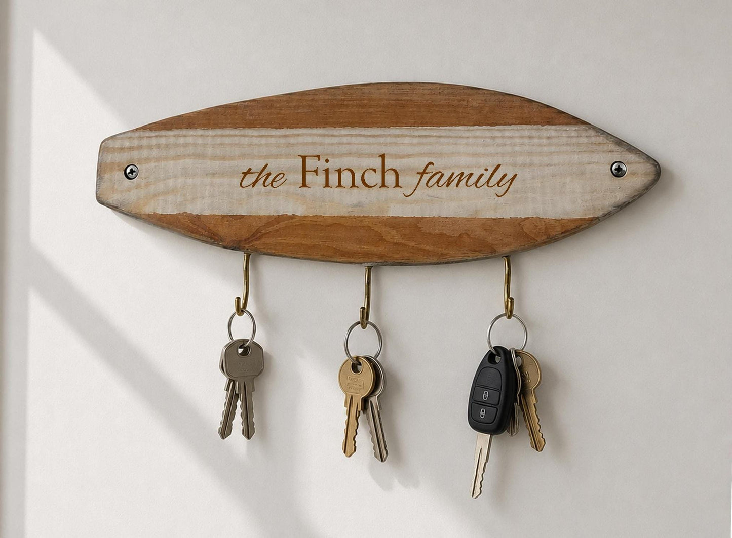 Surfboard Key Holder with Custom Name Option – Coastal Home Decor