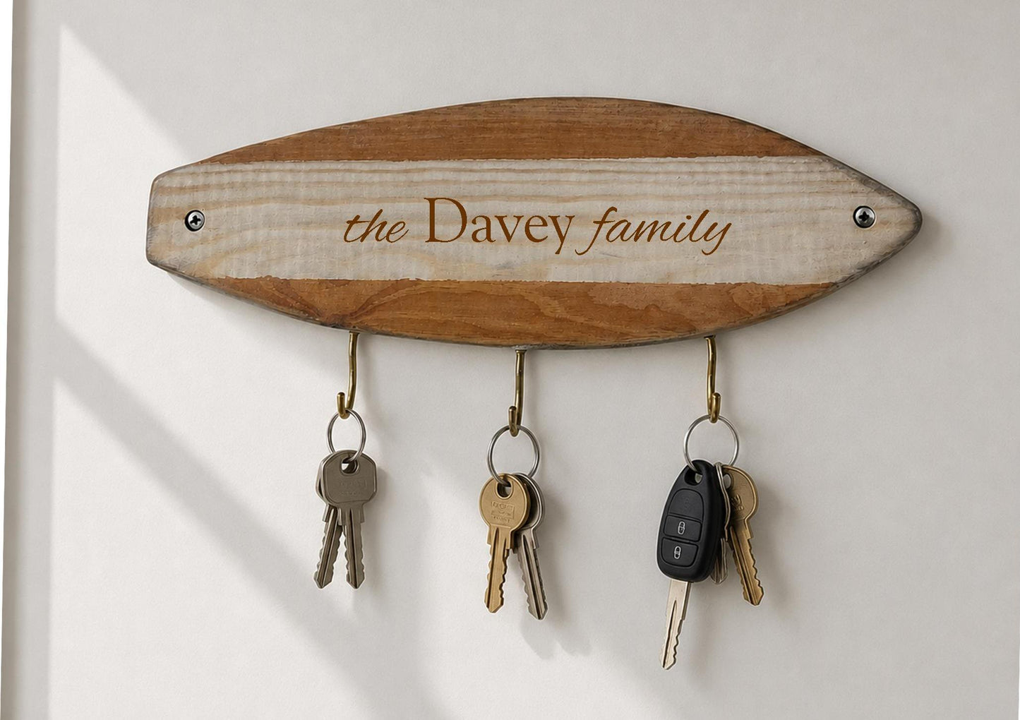 Surfboard Key Holder with Custom Name Option – Coastal Home Decor