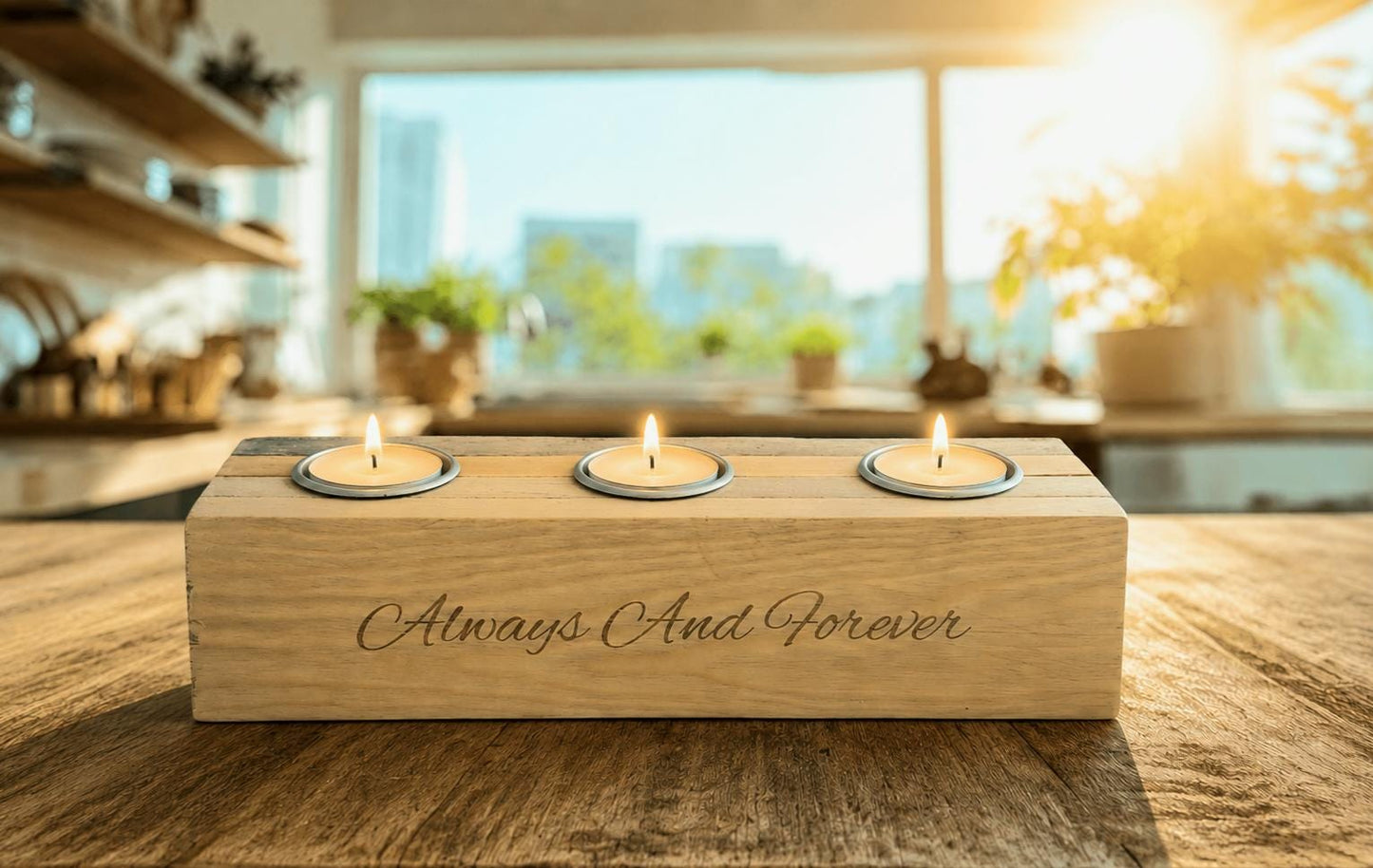 Wooden Laminated Candle Holder
