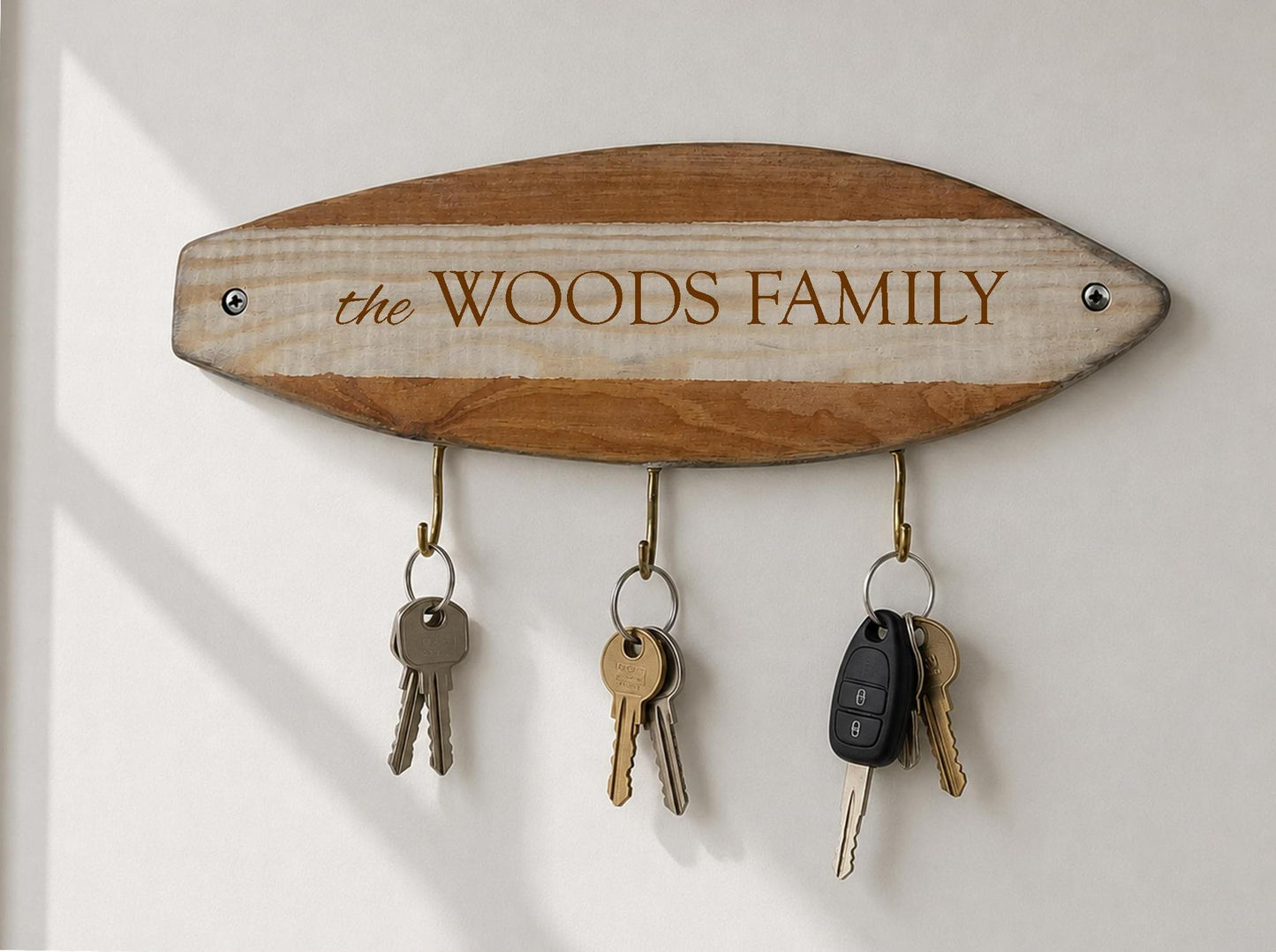 Surfboard Key Holder with Custom Name Option – Coastal Home Decor