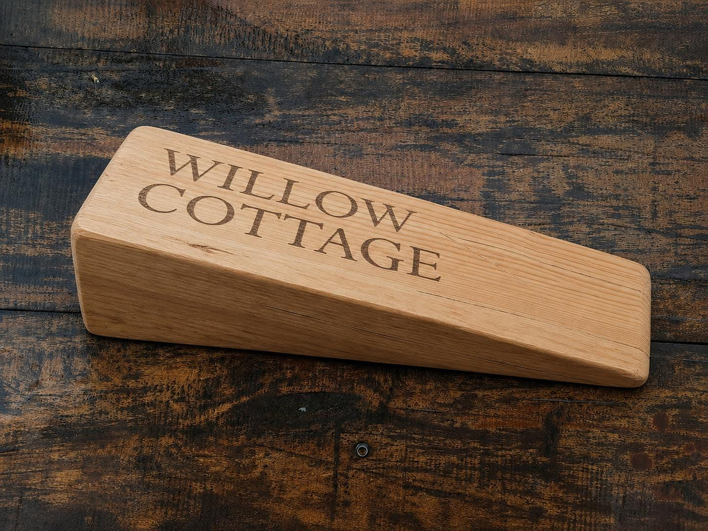 Personalised Wooden Door Stop Wedge