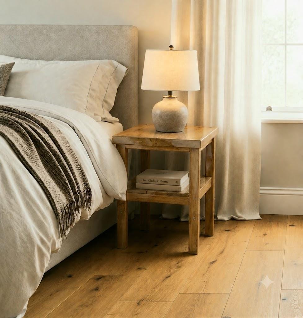 CAUNTON Handmade Compact Rustic Bedside Table